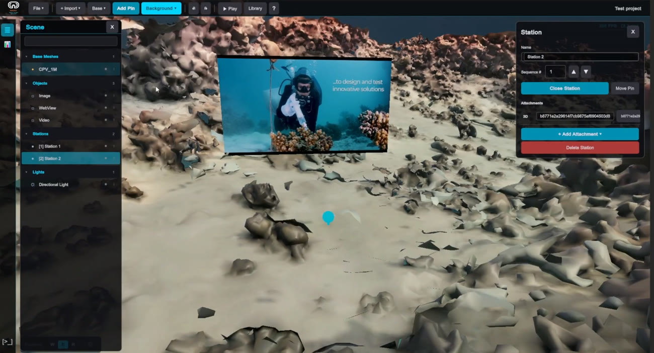 Pinned asset with media